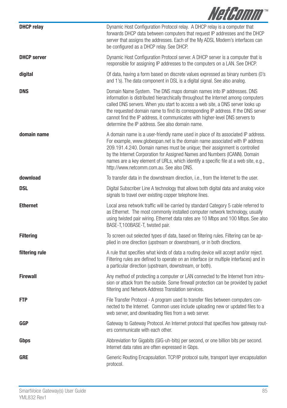 NetComm SmartVoice Gateway User Manual | Page 85 / 95