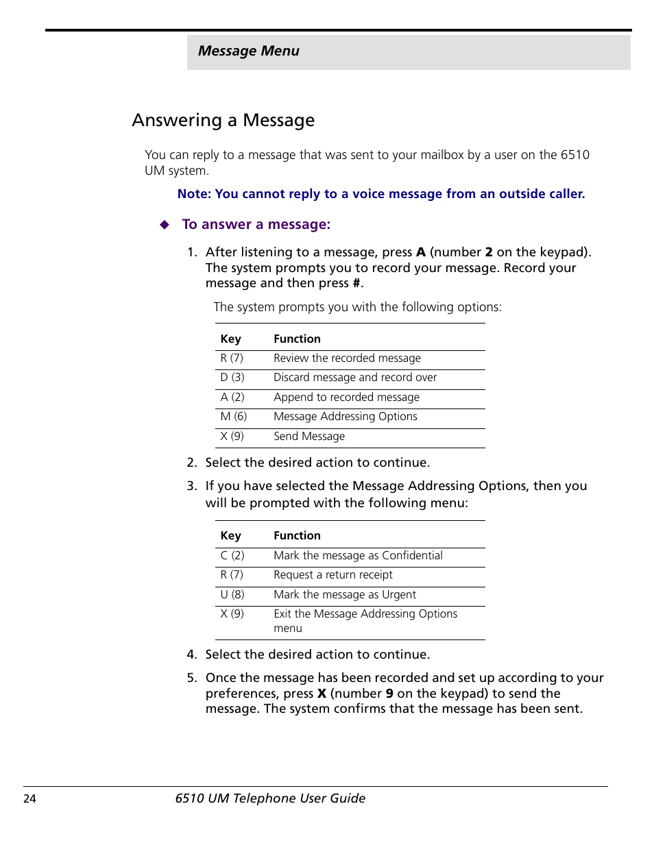Answering a message | NetComm 6510 User Manual | Page 26 / 41