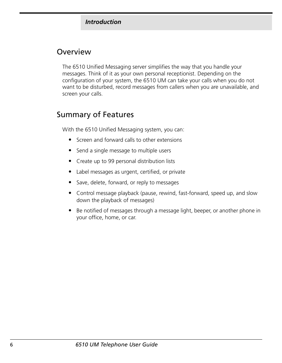 Overview, Summary of features | NetComm 6510 User Manual | Page 8 / 41