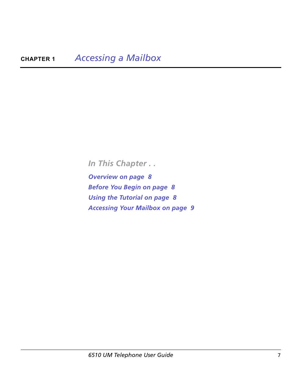 Chapter 1 accessing a mailbox, Accessing a mailbox | NetComm 6510 User Manual | Page 9 / 41
