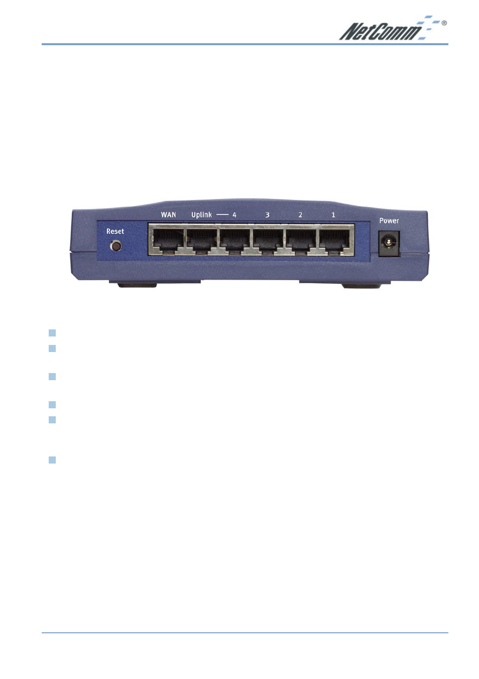 Chapter 2: hardware installation & setup, 1 rear panel & connections | NetComm NB2800 User Manual | Page 13 / 52