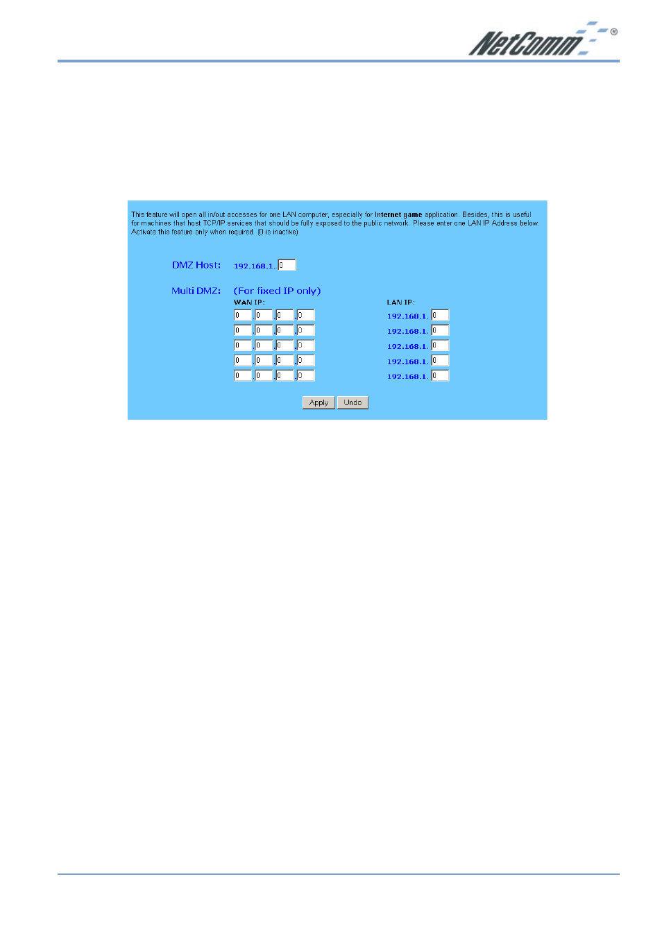 9 dmz host | NetComm NB2800 User Manual | Page 35 / 52