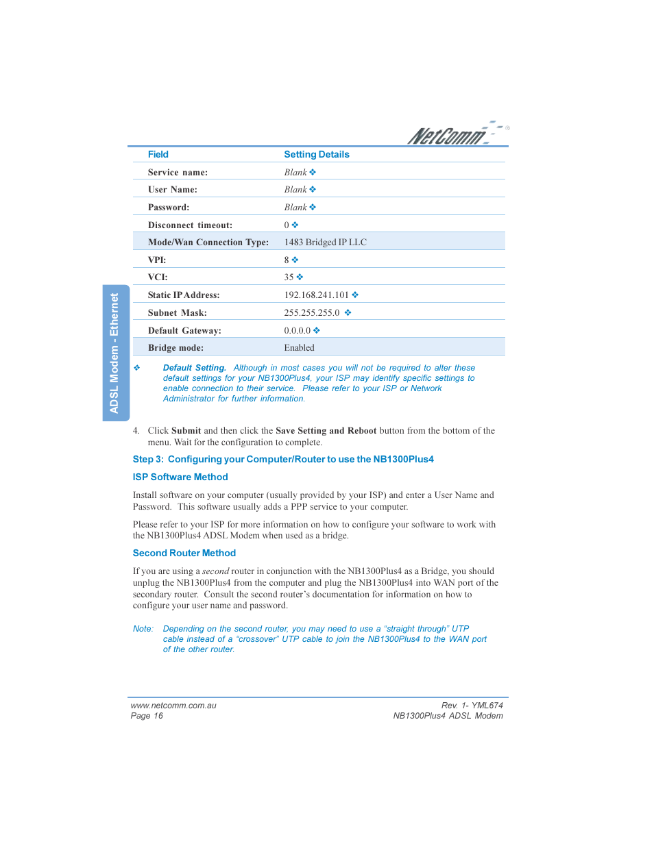 NetComm NB1300PLUS4 User Manual | Page 16 / 92
