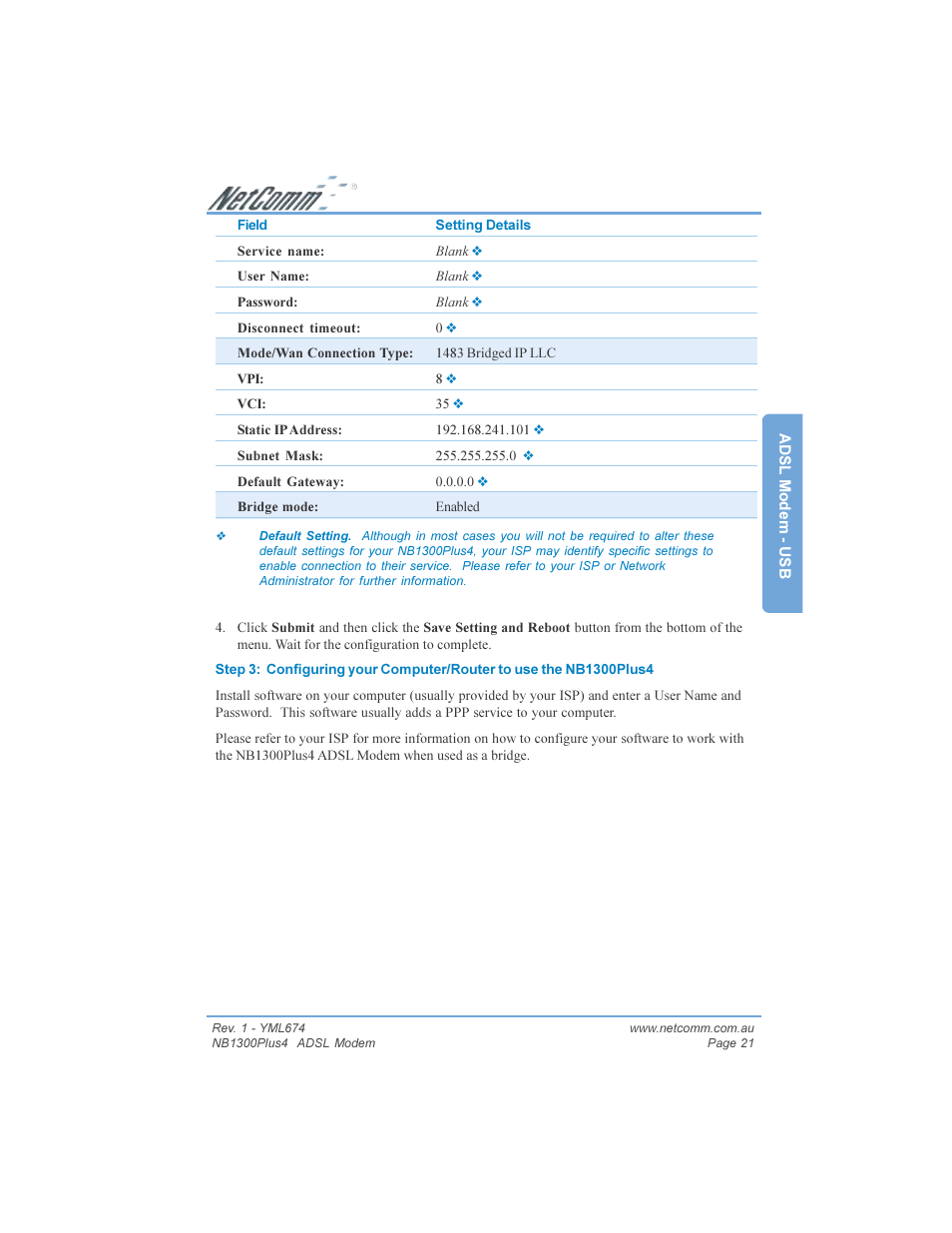 NetComm NB1300PLUS4 User Manual | Page 21 / 92