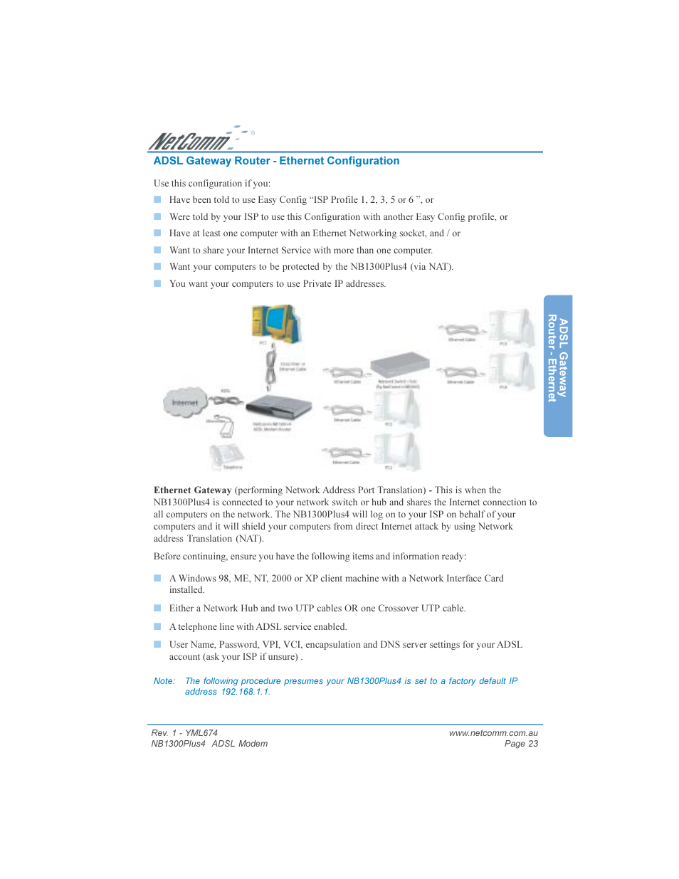 NetComm NB1300PLUS4 User Manual | Page 23 / 92