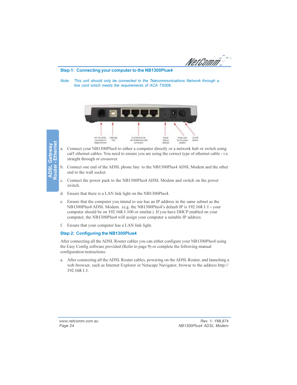 NetComm NB1300PLUS4 User Manual | Page 24 / 92