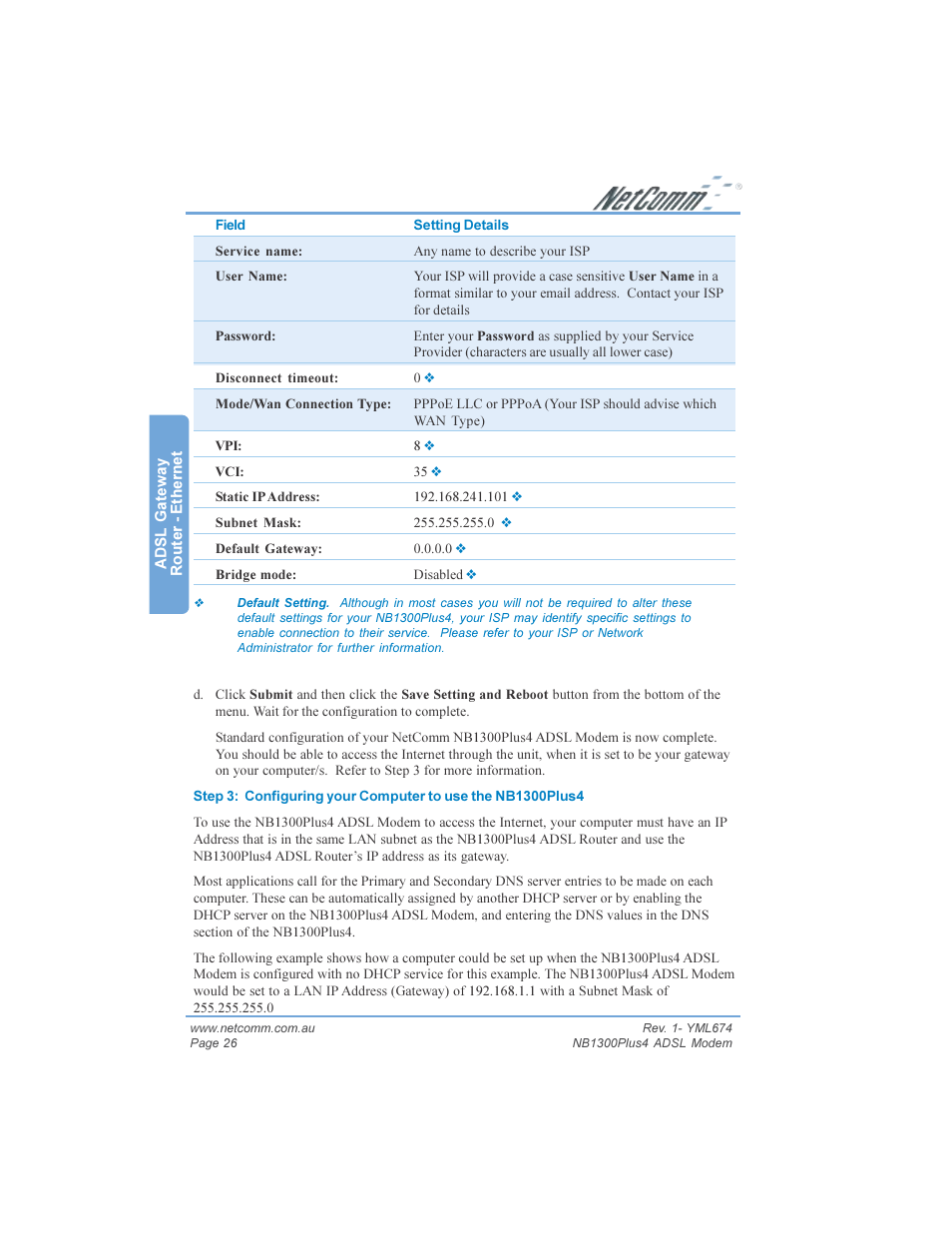 NetComm NB1300PLUS4 User Manual | Page 26 / 92