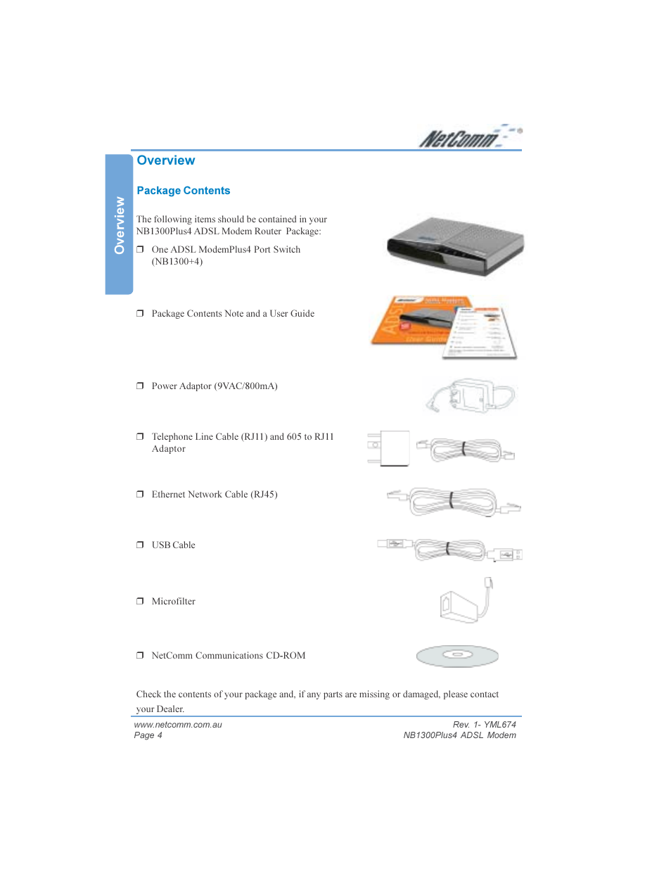 Overview | NetComm NB1300PLUS4 User Manual | Page 4 / 92