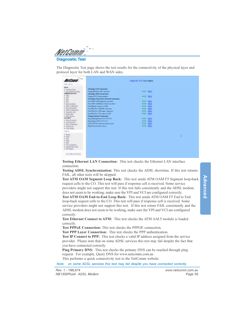 Advanced | NetComm NB1300PLUS4 User Manual | Page 55 / 92