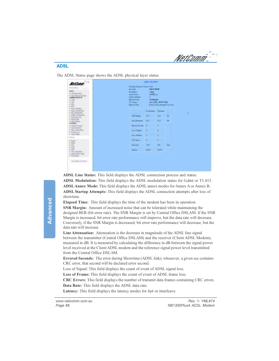 Advanced | NetComm NB1300PLUS4 User Manual | Page 66 / 92