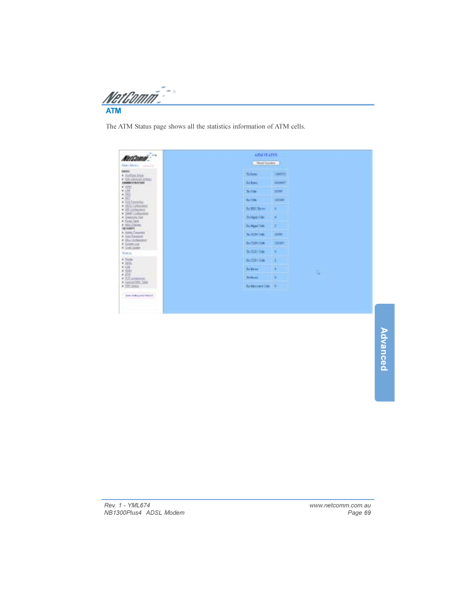 Advanced | NetComm NB1300PLUS4 User Manual | Page 69 / 92
