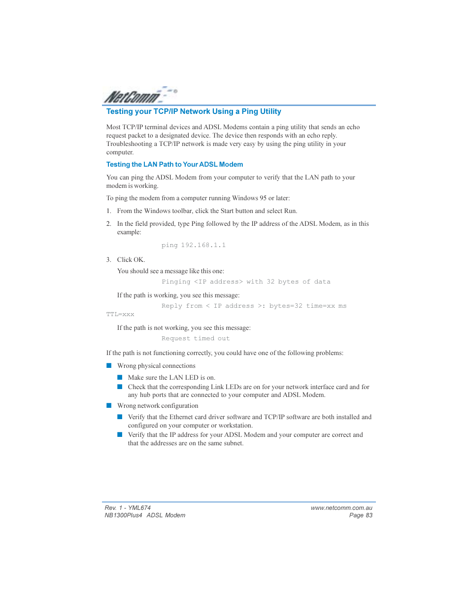 NetComm NB1300PLUS4 User Manual | Page 83 / 92
