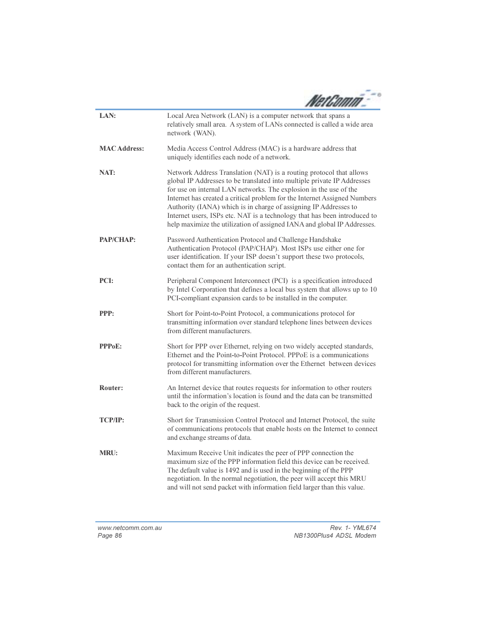 NetComm NB1300PLUS4 User Manual | Page 86 / 92