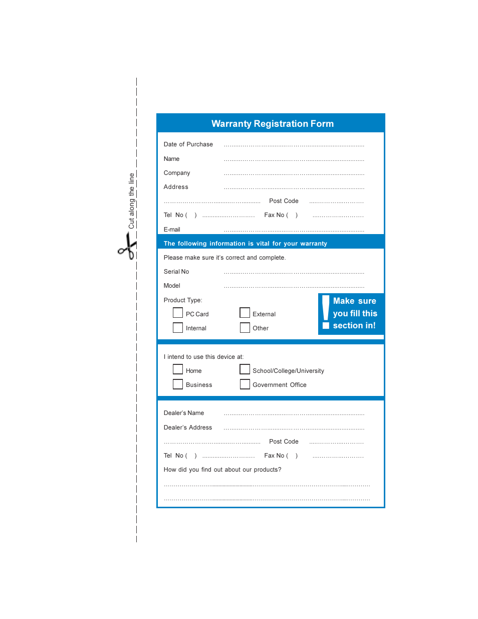 Warranty registration form | NetComm NB1300PLUS4 User Manual | Page 89 / 92