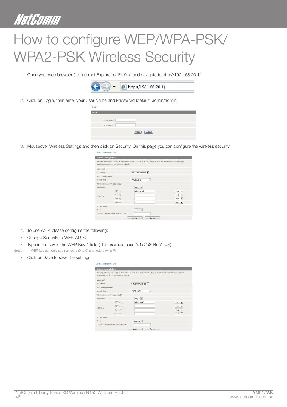 NetComm N150 User Manual | Page 48 / 53