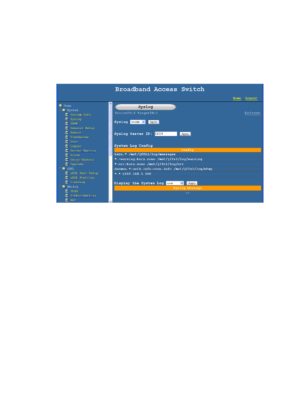 2 system log | NetComm IP DSLAM User Manual | Page 10 / 71
