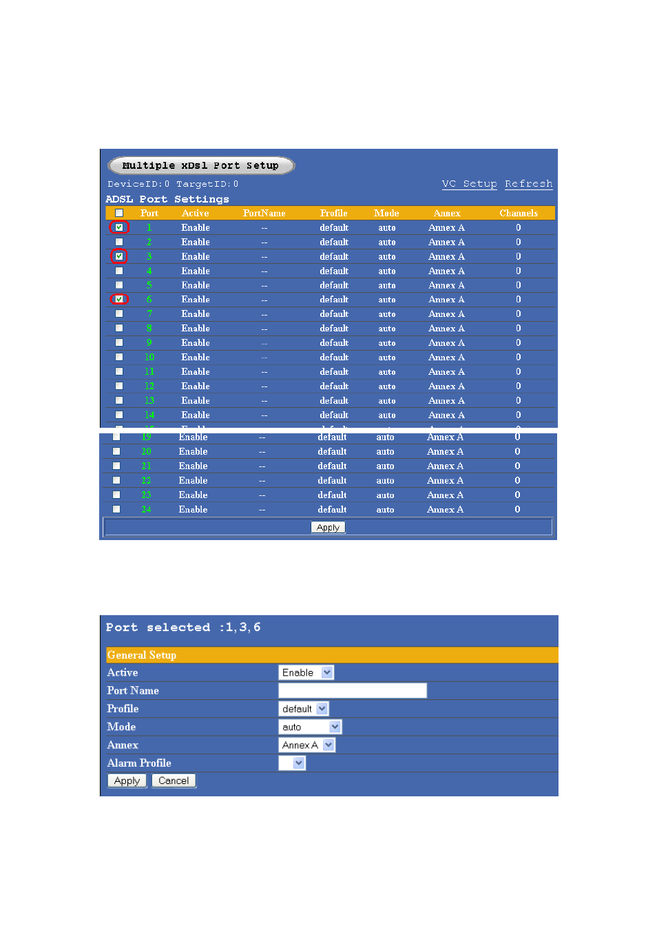 2 multiple port xdsl set up | NetComm IP DSLAM User Manual | Page 19 / 71