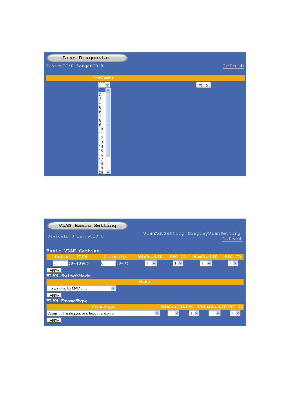 4 line diagnostic – delt, 3 switch, 1 vlan | Witch | NetComm IP DSLAM User Manual | Page 22 / 71