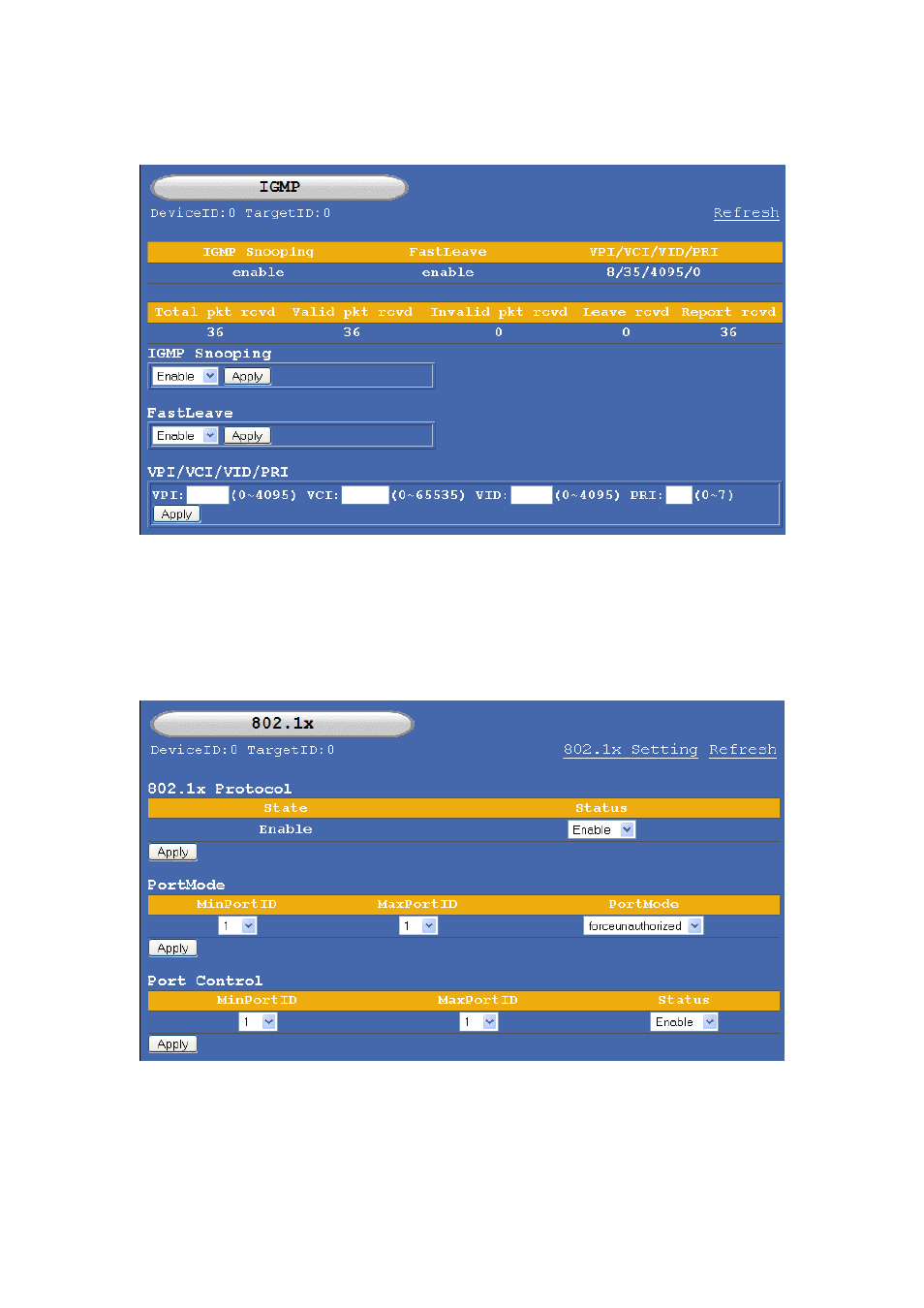 4 igmp snooping, 5 port authentication 802.1x | NetComm IP DSLAM User Manual | Page 25 / 71