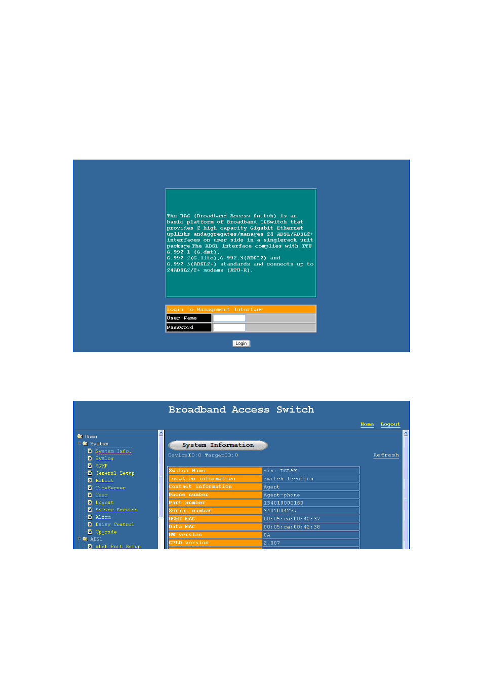 Configuring the switch by web interface, 1 system, 1 system info | Ystem | NetComm IP DSLAM User Manual | Page 9 / 71