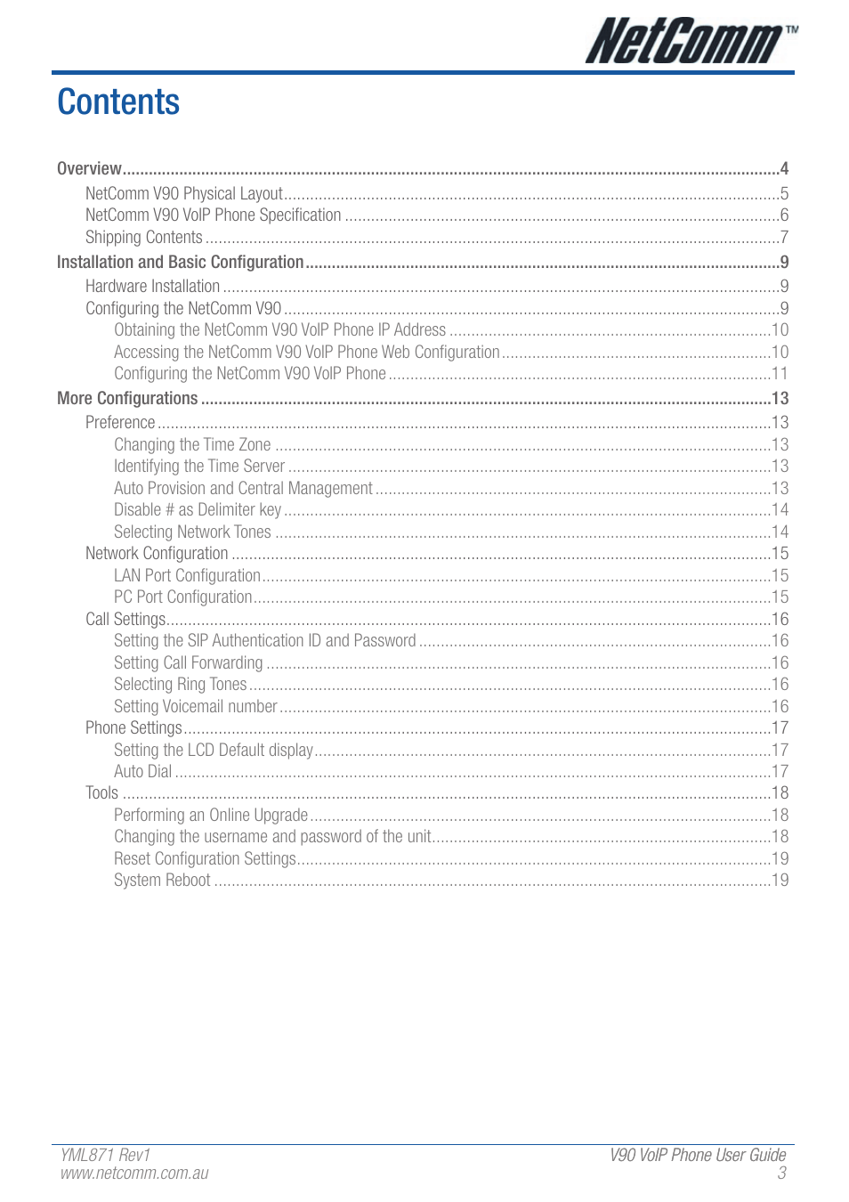 NetComm V90 User Manual | Page 3 / 28
