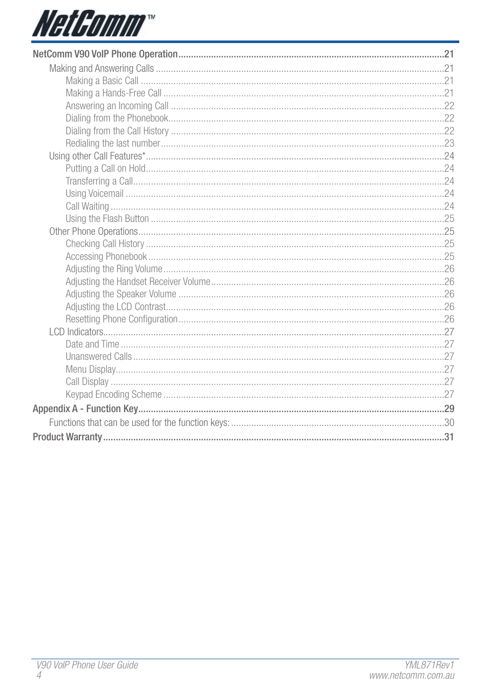 NetComm V90 User Manual | Page 4 / 28