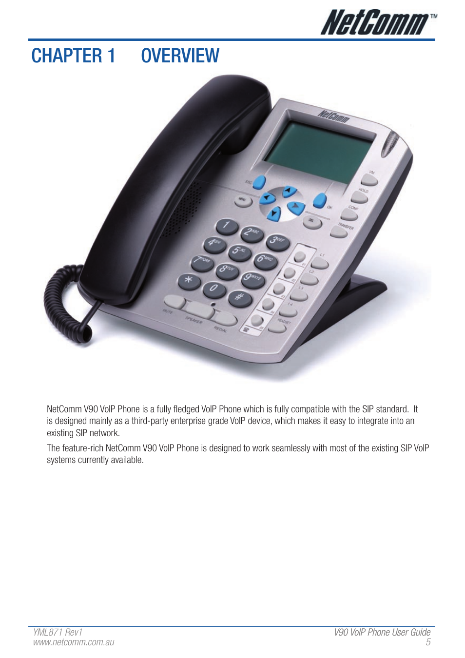 Chapter 1 overview | NetComm V90 User Manual | Page 5 / 28