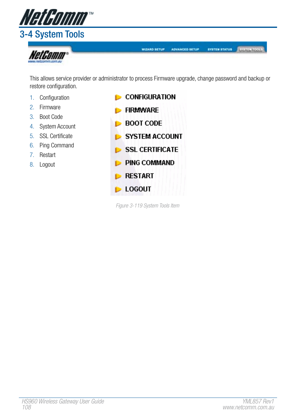 4 system tools | NetComm HS960 User Manual | Page 108 / 120