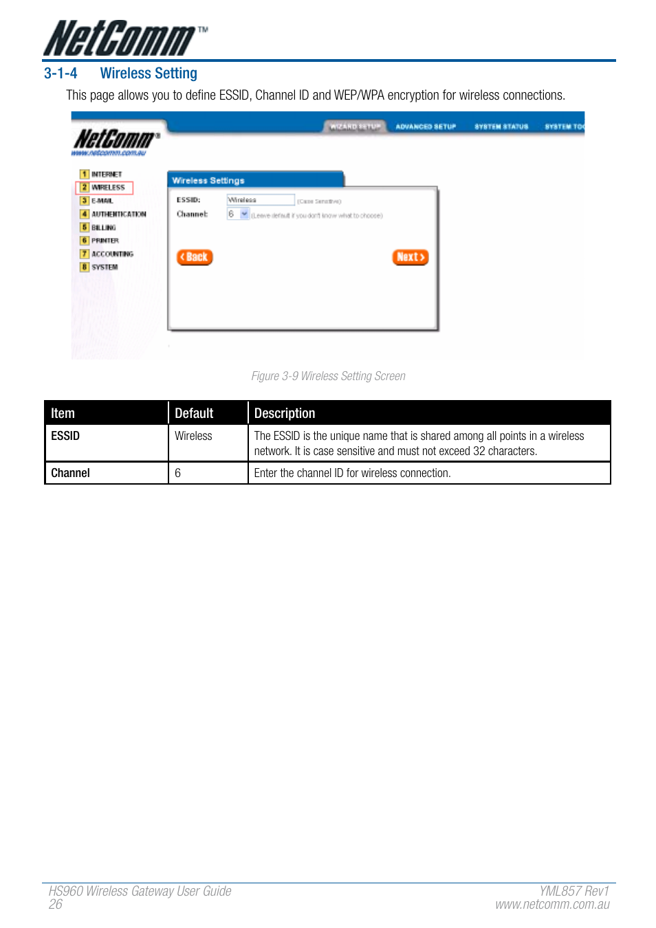 NetComm HS960 User Manual | Page 26 / 120