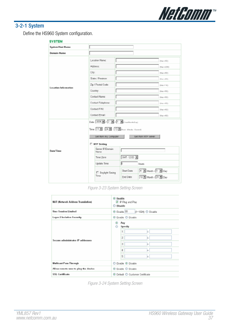 NetComm HS960 User Manual | Page 37 / 120