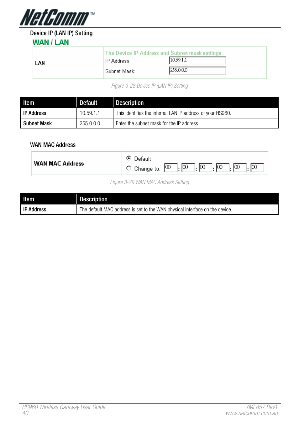 NetComm HS960 User Manual | Page 40 / 120