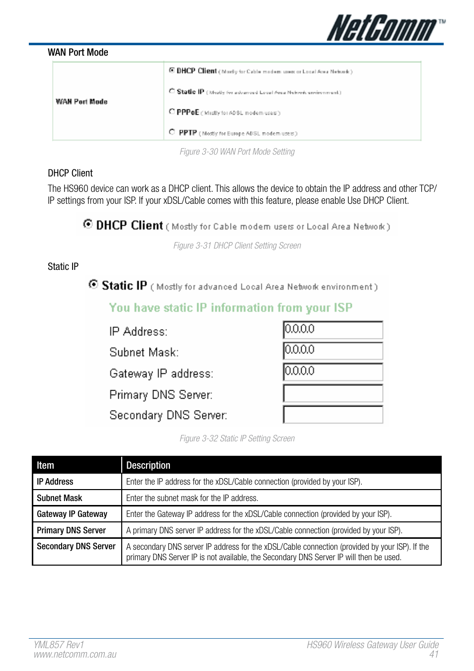 NetComm HS960 User Manual | Page 41 / 120