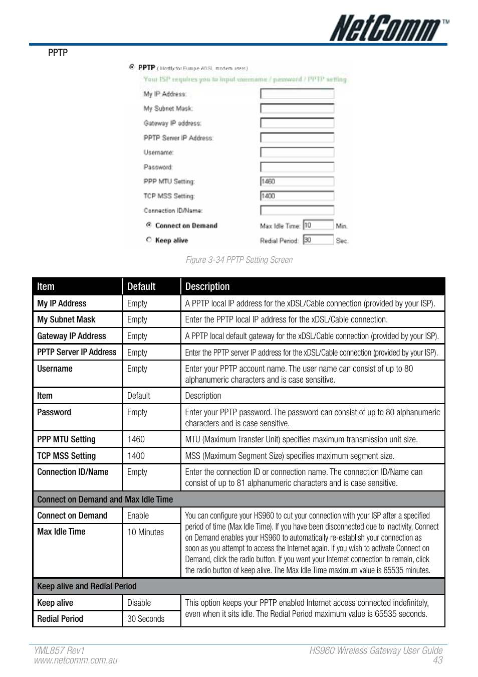 NetComm HS960 User Manual | Page 43 / 120