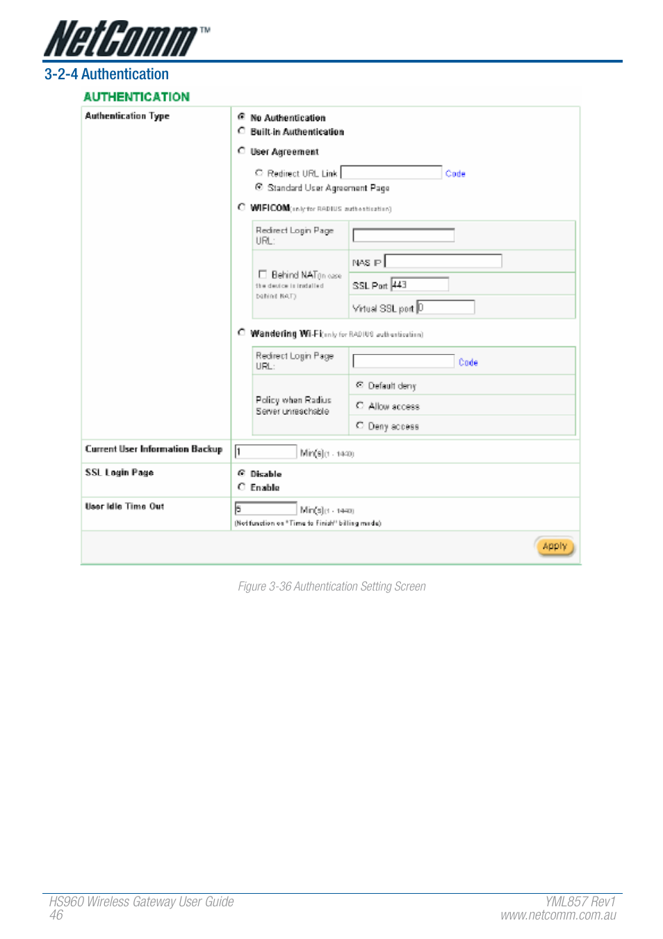 NetComm HS960 User Manual | Page 46 / 120
