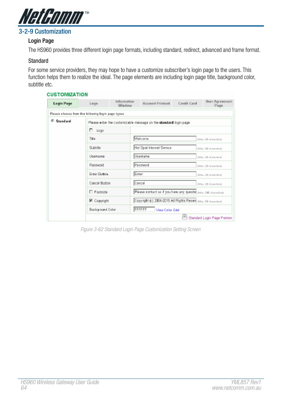 NetComm HS960 User Manual | Page 64 / 120