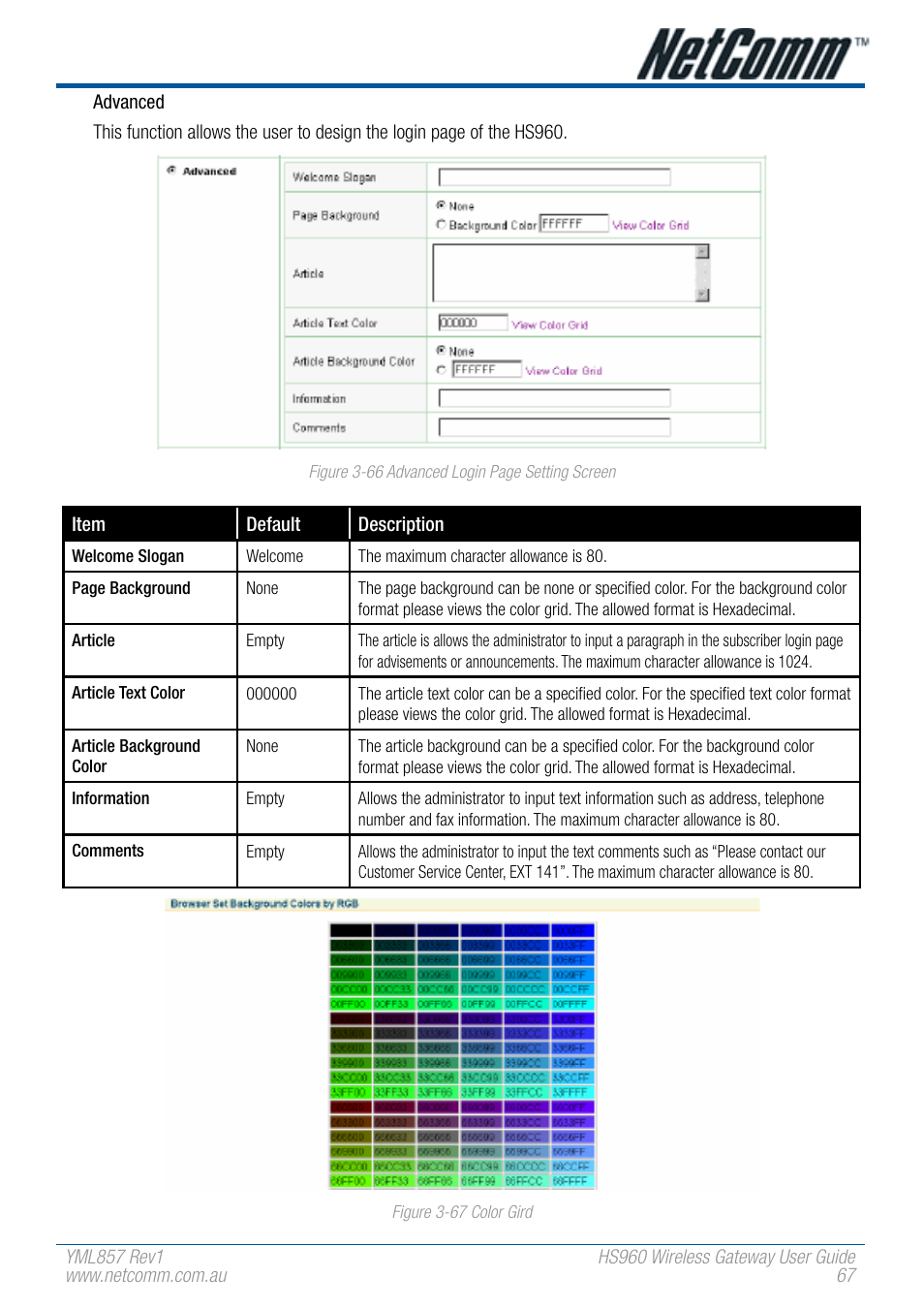 NetComm HS960 User Manual | Page 67 / 120