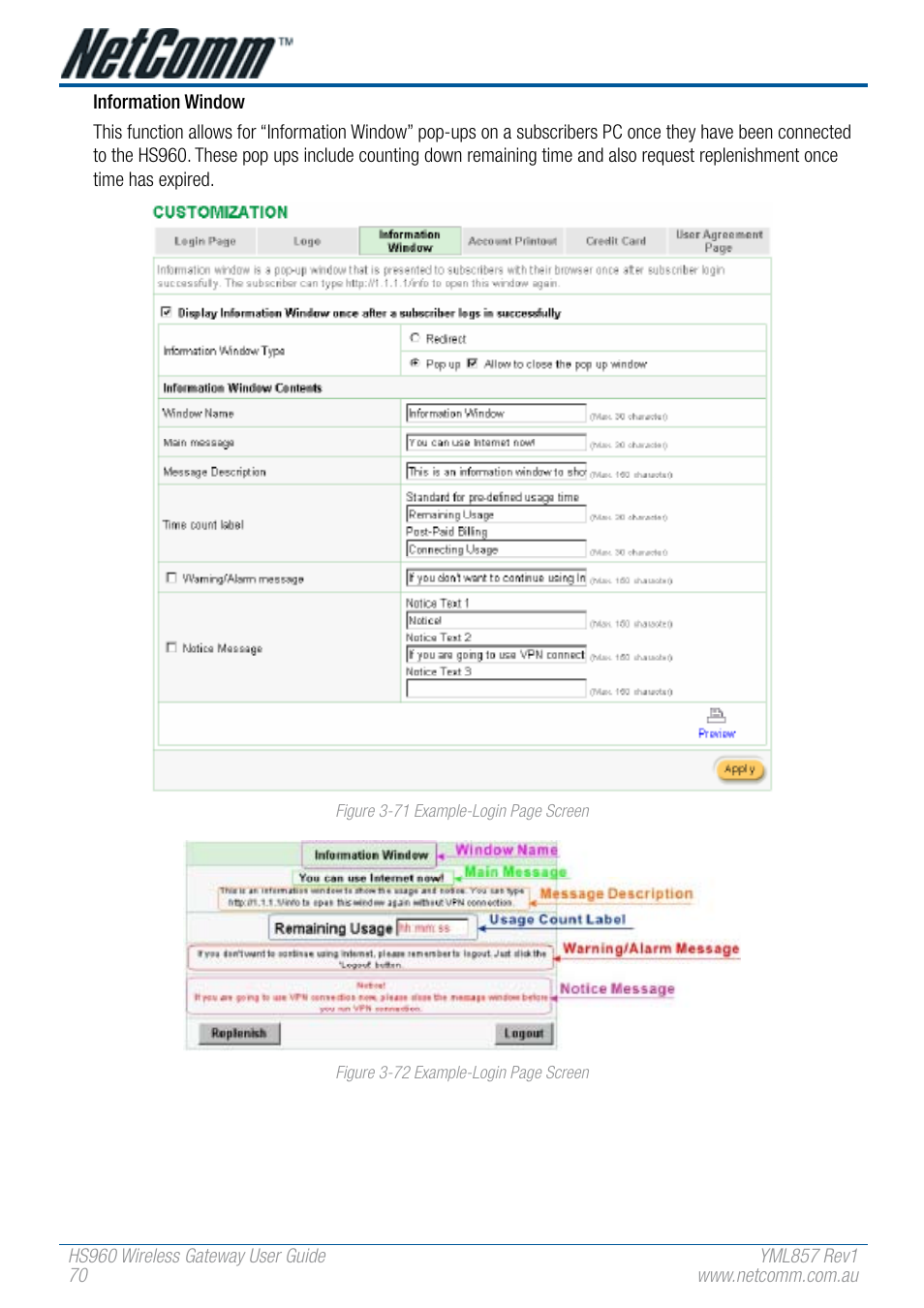 NetComm HS960 User Manual | Page 70 / 120