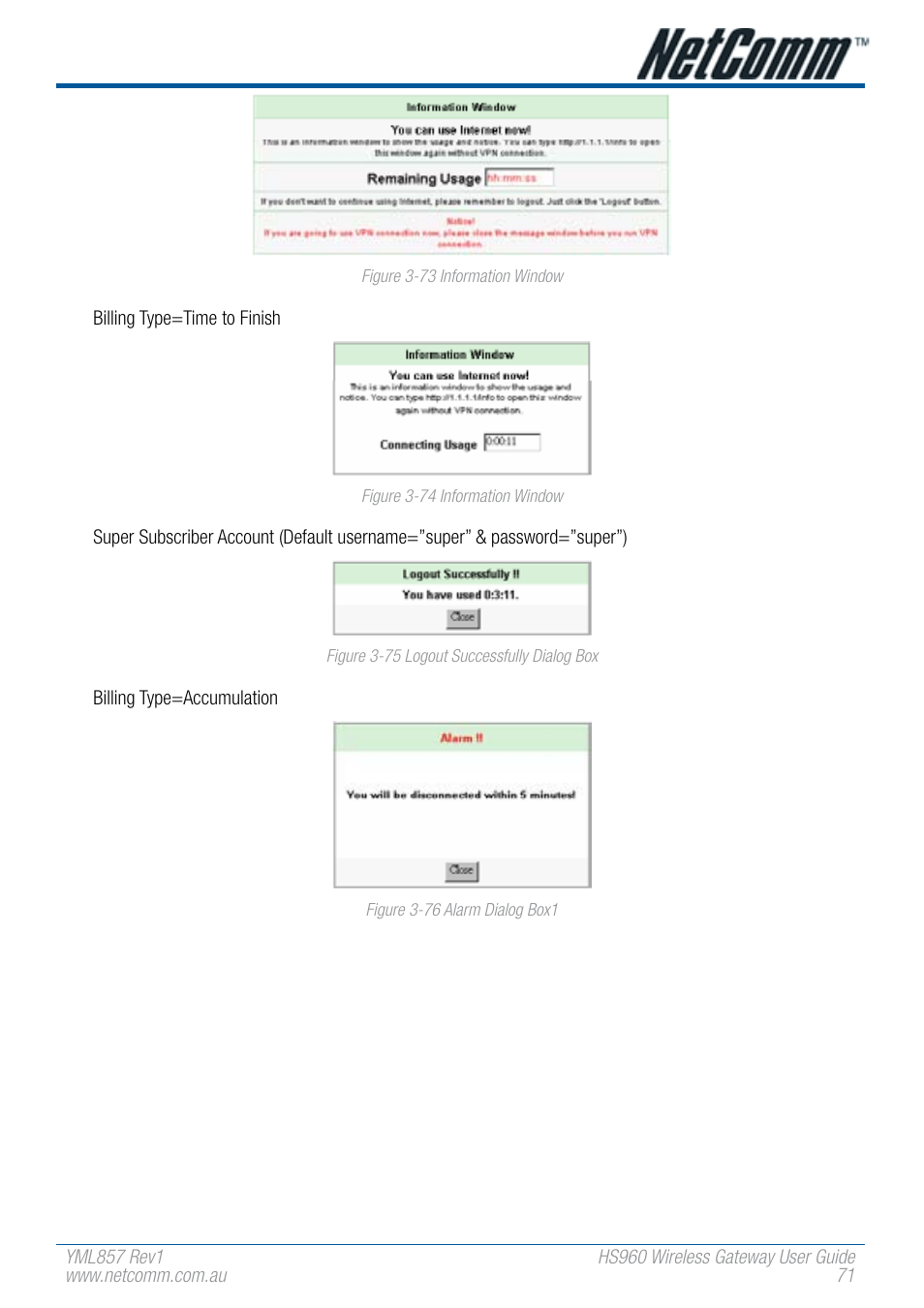 NetComm HS960 User Manual | Page 71 / 120