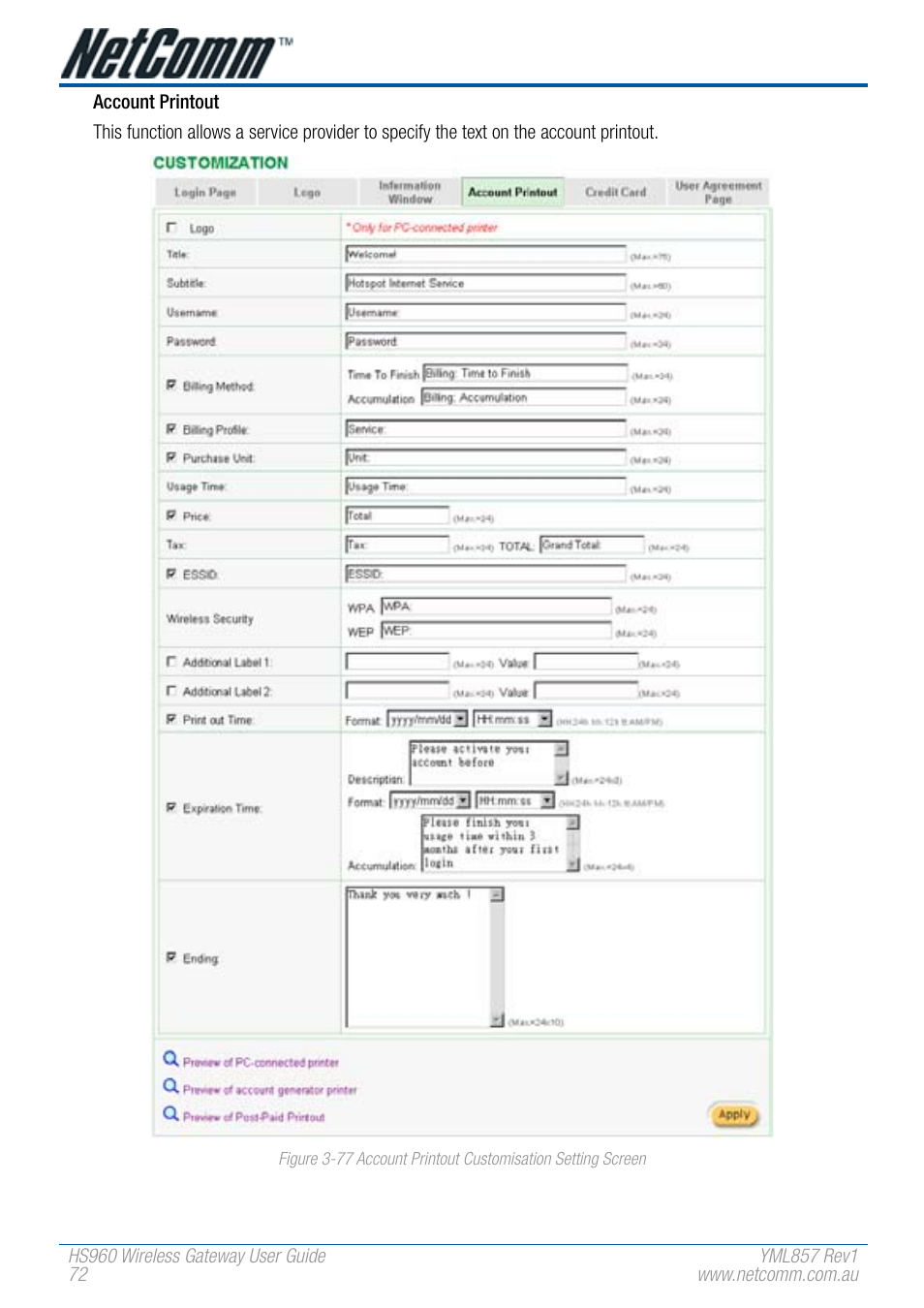 NetComm HS960 User Manual | Page 72 / 120