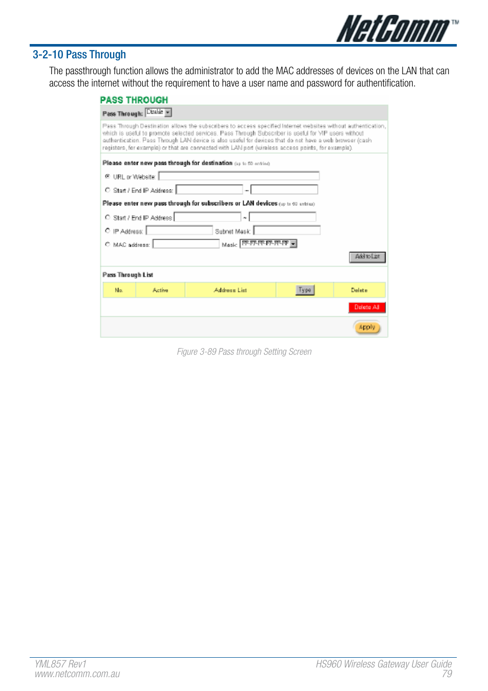NetComm HS960 User Manual | Page 79 / 120