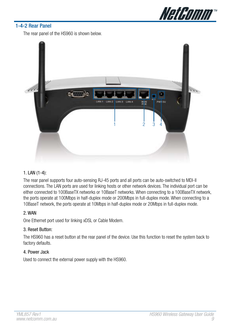 NetComm HS960 User Manual | Page 9 / 120