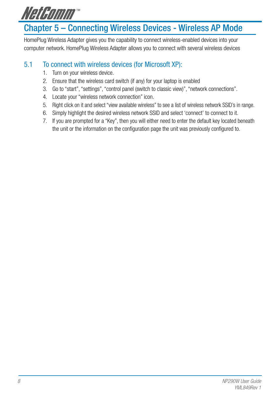 NetComm NP290W User Manual | Page 8 / 20