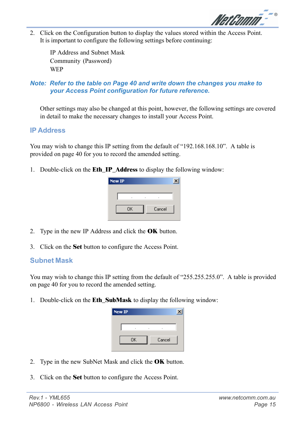 NetComm NP6800 User Manual | Page 15 / 44