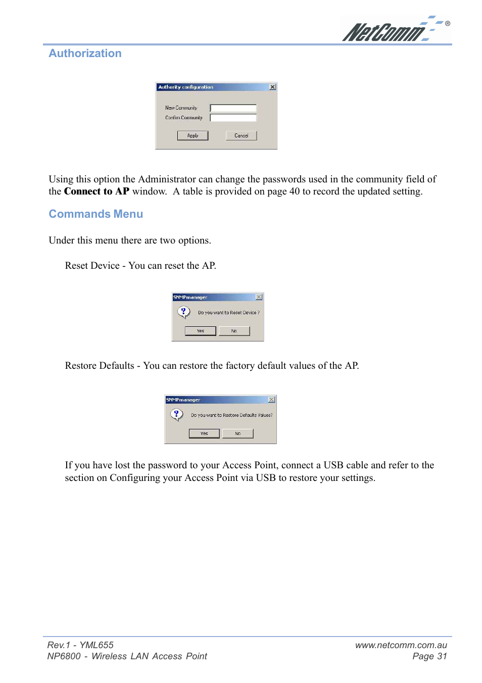 NetComm NP6800 User Manual | Page 31 / 44