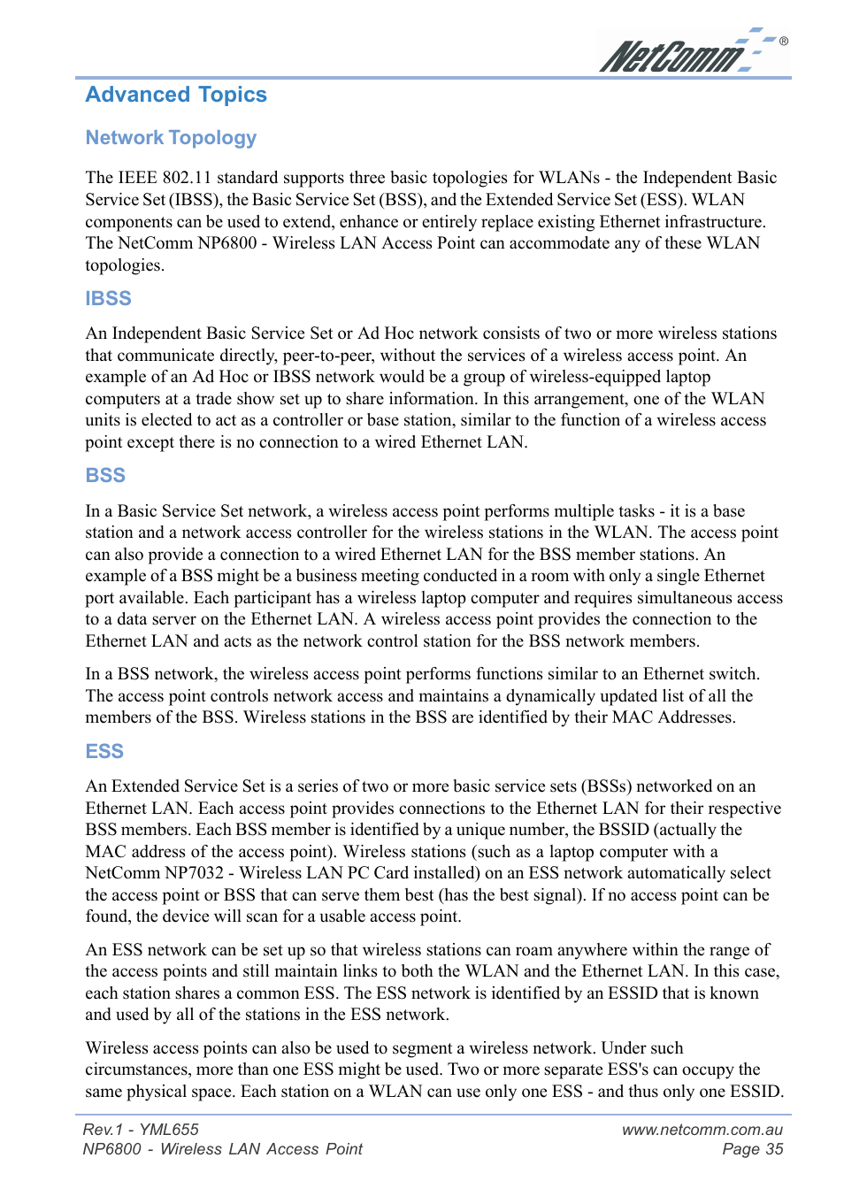 Advanced topics | NetComm NP6800 User Manual | Page 35 / 44