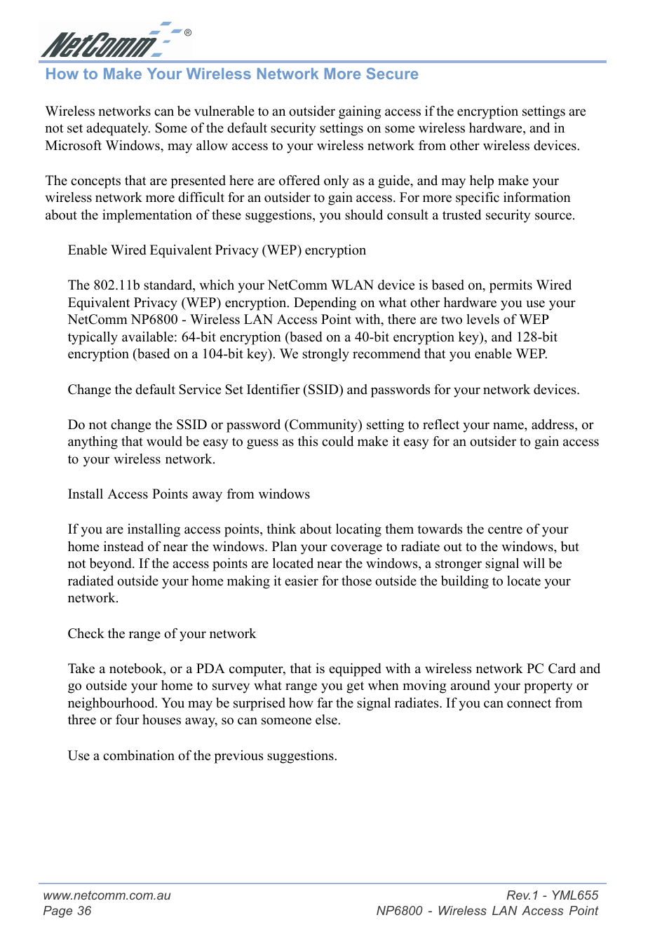 NetComm NP6800 User Manual | Page 36 / 44