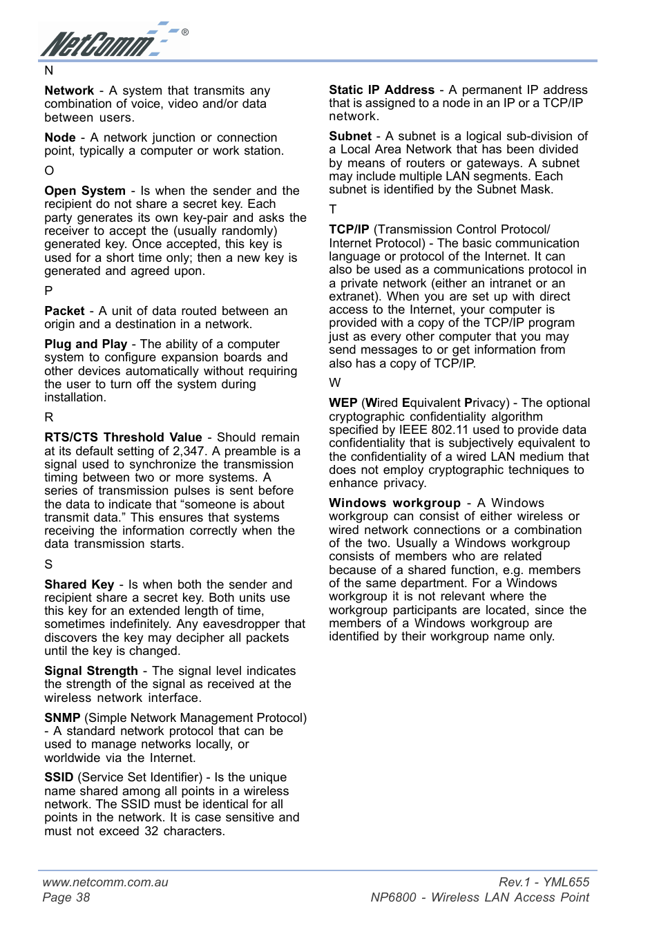 NetComm NP6800 User Manual | Page 38 / 44