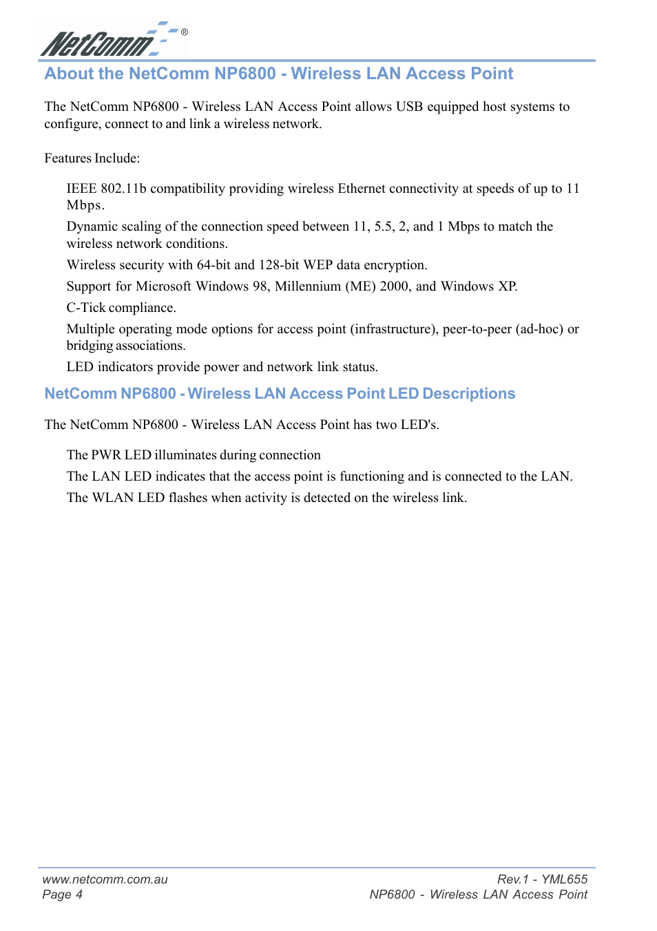 NetComm NP6800 User Manual | Page 4 / 44