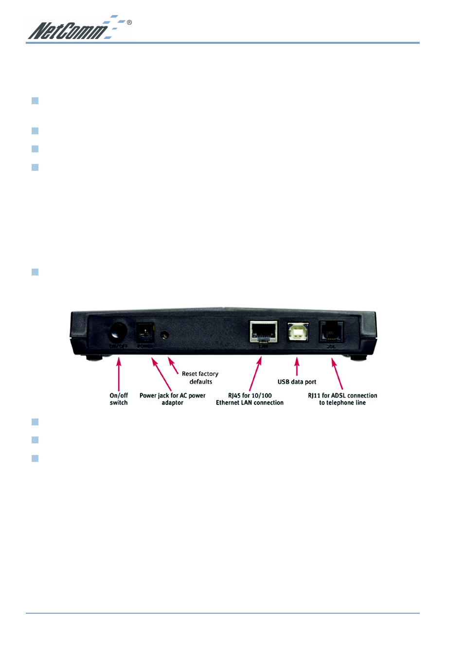 Ethernet modem (bridge) configuration, Step 1: connecting your computer to the nb1300 | NetComm NB1300 User Manual | Page 10 / 20