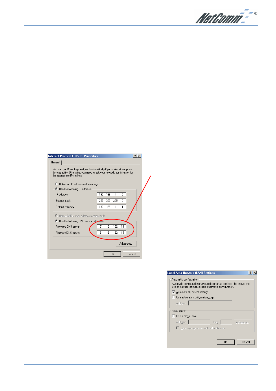 Ethernet modem (bridge) configuration | NetComm NB1300 User Manual | Page 9 / 20